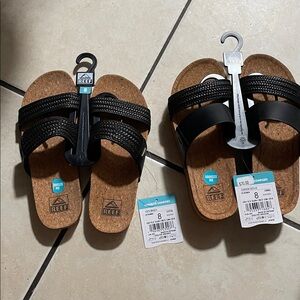 New Reef Women's Cushion Vista Slide 2.0 Sandal
Cork Footbed black & tan size 8